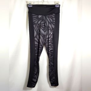 Puma leggings 3/4 length black and gray women's XS  #955